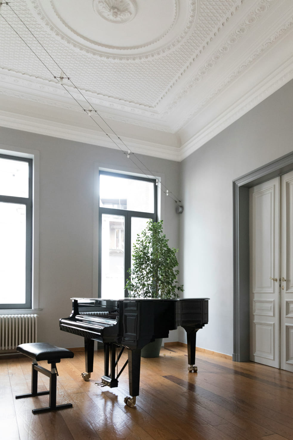 Grand piano in a bright room
